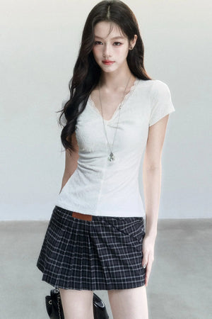 Jacquard V-Neck Textured Top