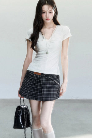 Jacquard V-Neck Textured Top