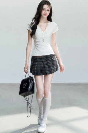 Jacquard V-Neck Textured Top