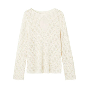 Japanese Paper Yarn Lattice Sweater