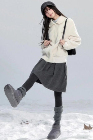 Japanese Retro Lamb Wool Jacket