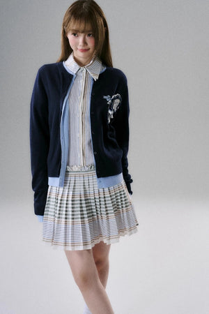 Japanese Sweet Striped Pleated Dress