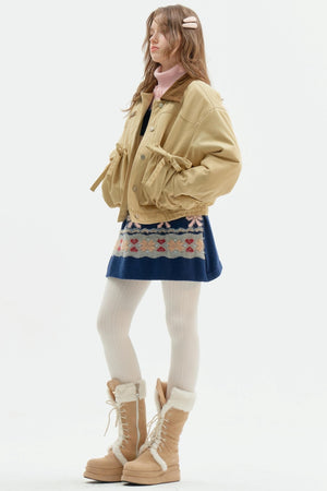 Khaki Corduroy Overalls Jacket
