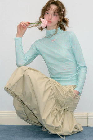 Khaki Drawstring Skirt