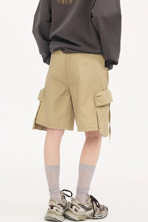 Khaki Washed Pocket Shorts