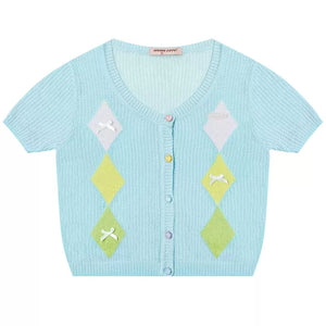 Knit Bow Trim T-Shirt