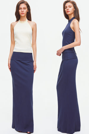 Knit Halter Top and Long Skirt Set-Up