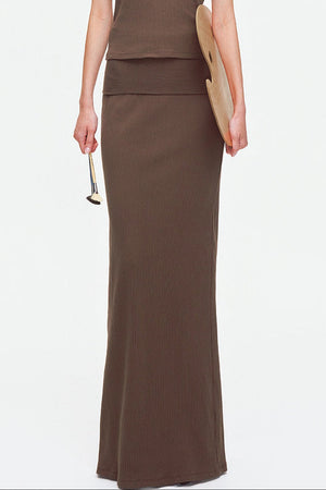 Knit Halter Top and Long Skirt Set-Up