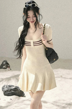 Knit Square Neck Dress