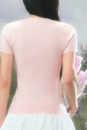 Knit V Neck Summer Top Set-Up