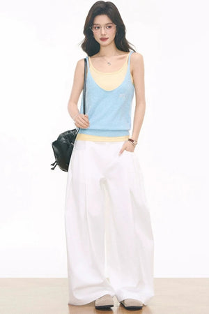 Knitted Cami Vest Pants Set-Up