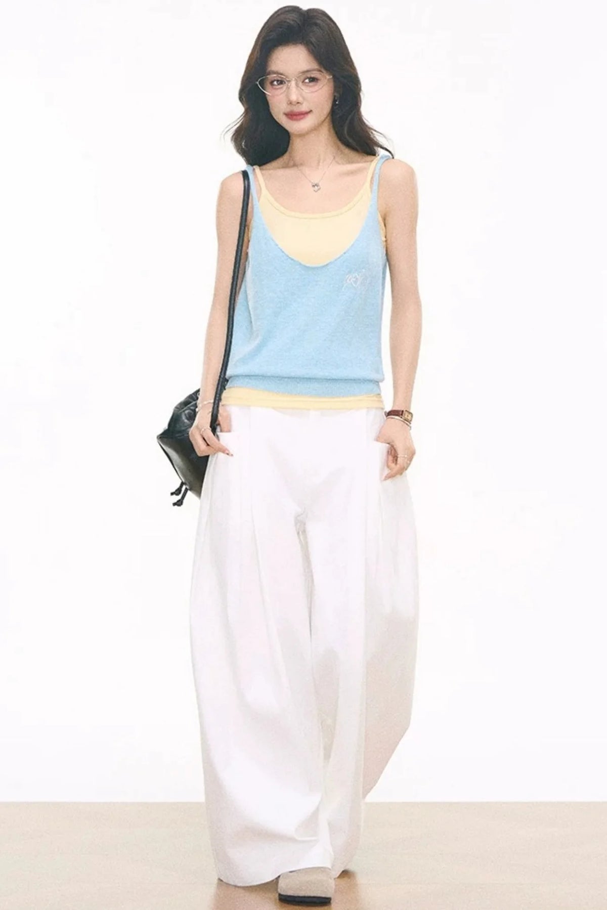 Knitted Cami Vest Pants Set-Up