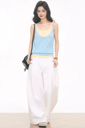 Knitted Cami Vest Pants Set-Up