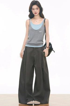Knitted Cami Vest Pants Set-Up