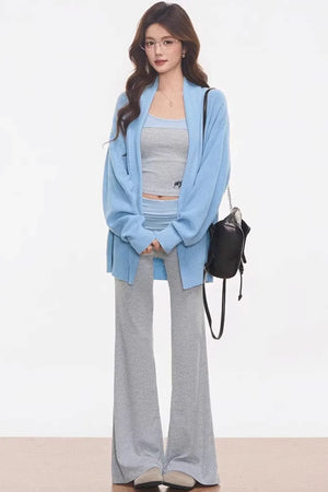 Knitted Camisole and Flared Pants Set-Up