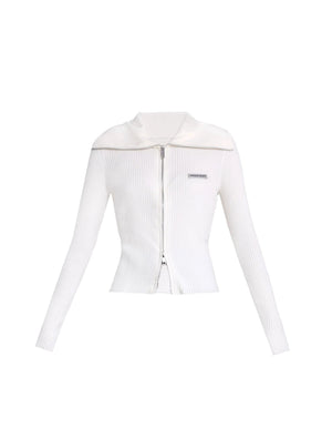 Knitted cardigan large lapels tops
