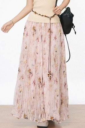 Knitted Flutter Sleeve Top and Pleated Skirt Set-Up