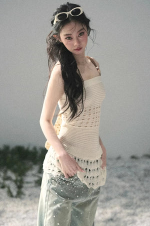 Knitted Hollow-Out Summer Top