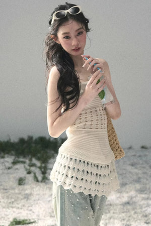 Knitted Hollow-Out Summer Top