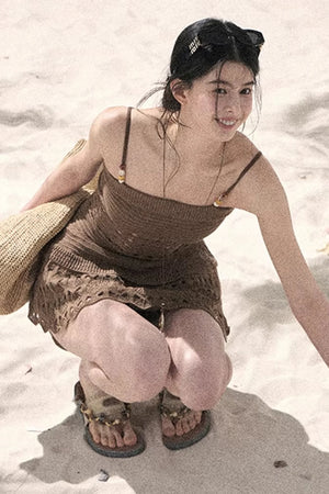 Knitted Hollow-Out Summer Top