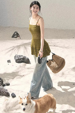Knitted Hollow-Out Summer Top