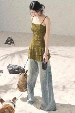 Knitted Hollow-Out Summer Top