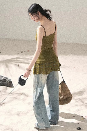 Knitted Hollow-Out Summer Top
