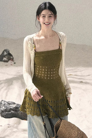 Knitted Hollow-Out Summer Top