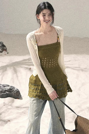Knitted Hollow-Out Summer Top