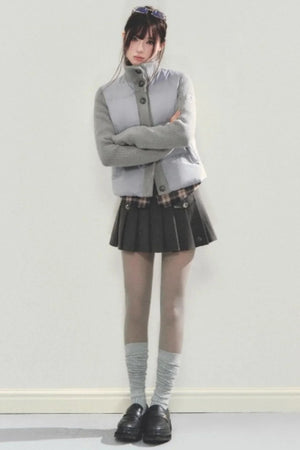 Knitted Patchwork Down Jacket