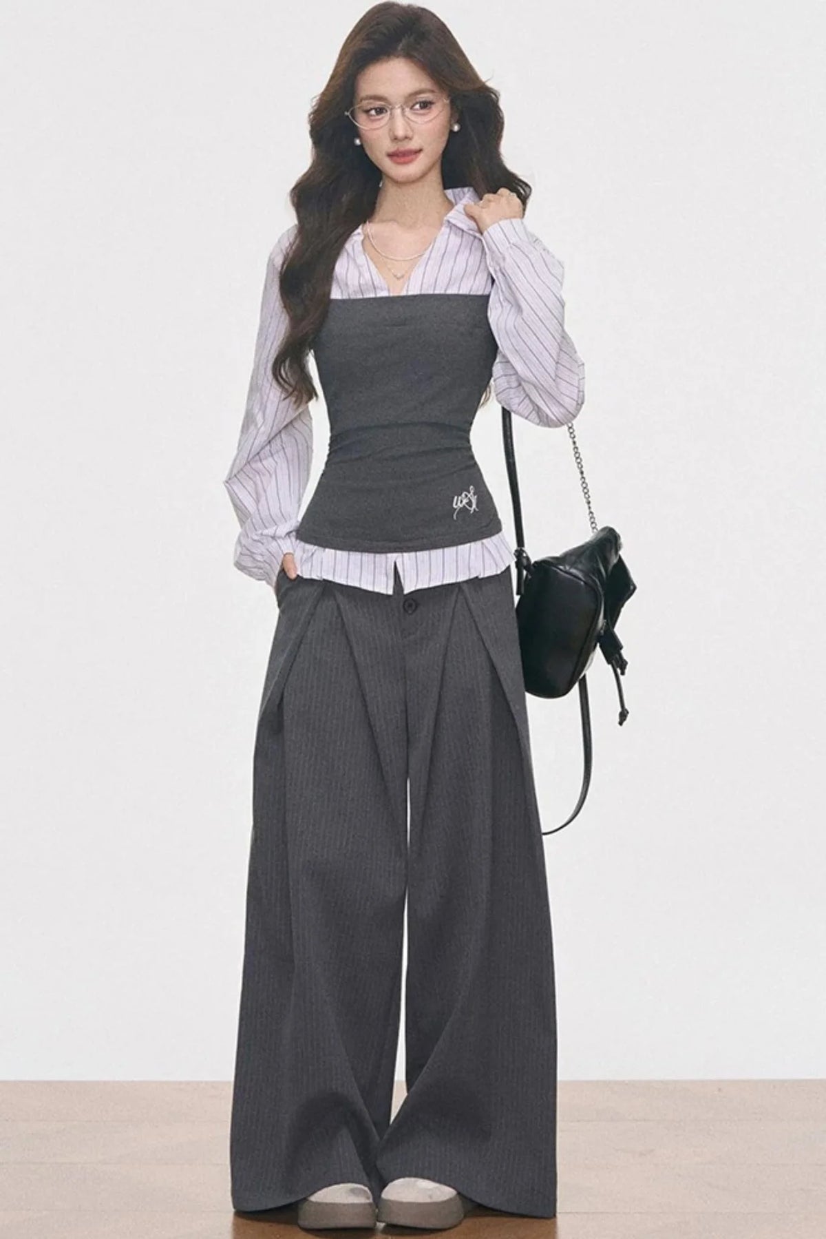 Knitted Patchwork Striped Set-Up