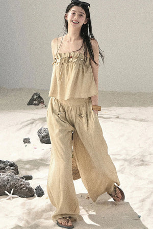 Korean Casual Camisole & Pants Set-Up