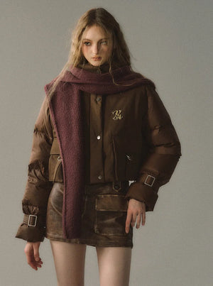 Korean hooded wool shawl