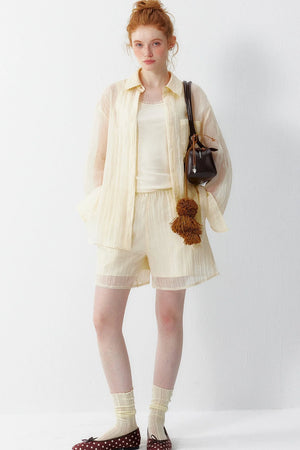 Korean Lightweight Summer Blouse Set-Up