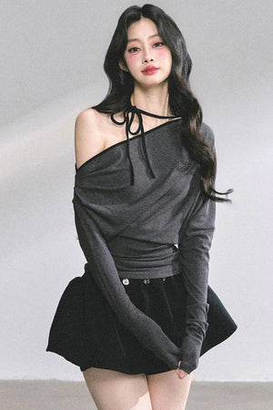 Korean Pink Halterneck Top