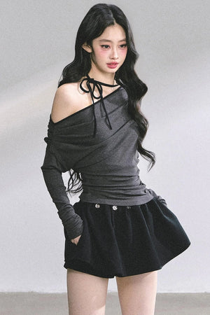 Korean Pink Halterneck Top
