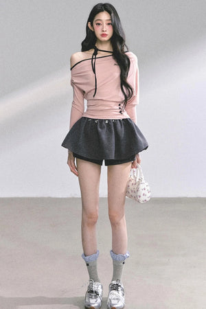 Korean Pink Halterneck Top
