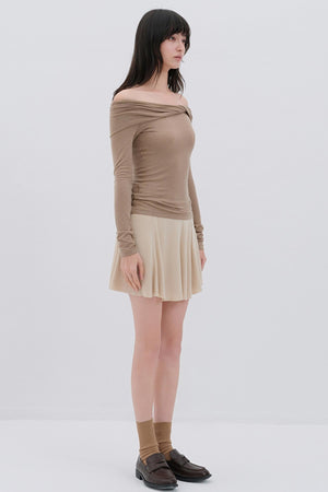 Korean Pleated Midi Skirt