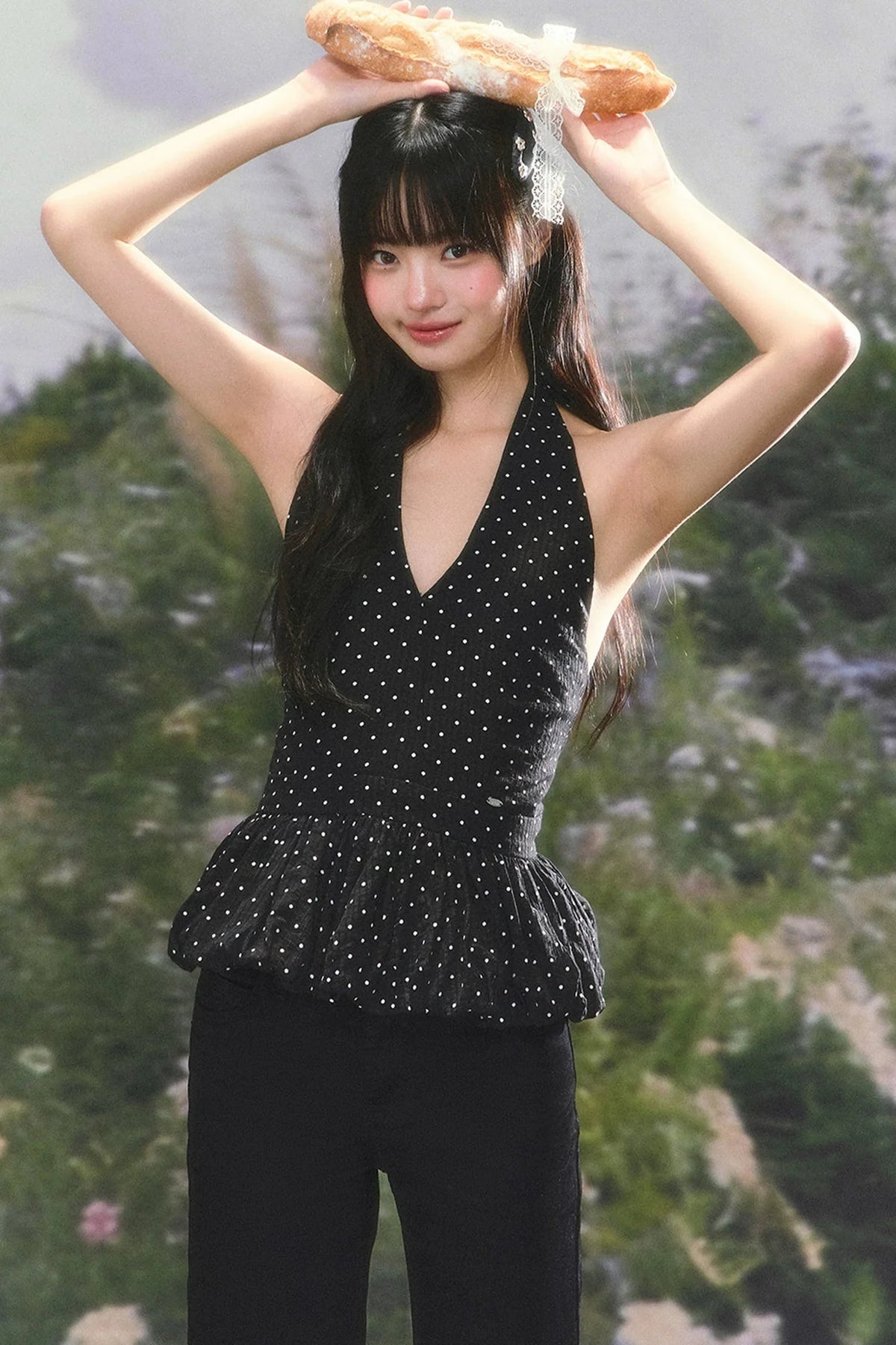 Korean Polka-Dot Ruffled Camisole