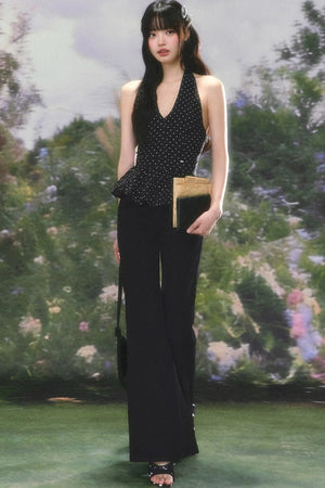 Korean Polka-Dot Ruffled Camisole