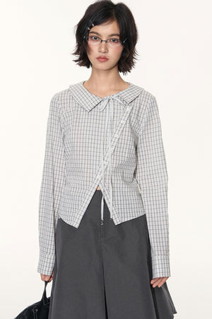 Korean Style Grid Mini Skirt Set-Up