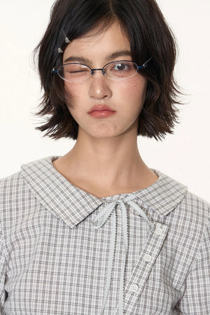 Korean Style Grid Mini Skirt Set-Up