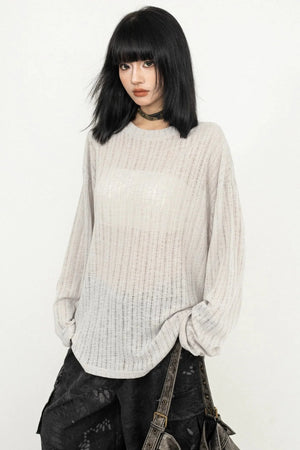 Korean Style Sheer Blouse