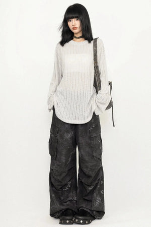 Korean Style Sheer Blouse