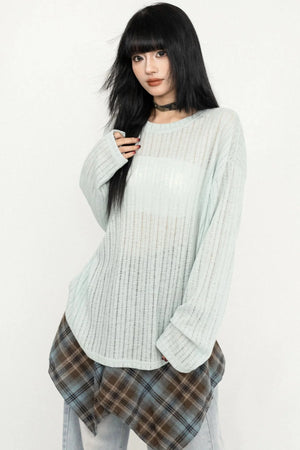 Korean Style Sheer Blouse