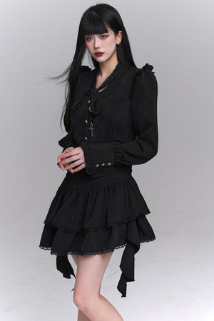 Korean Style Shirt & Skirt Set-Up