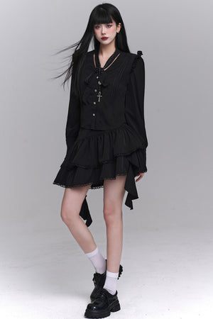 Korean Style Shirt & Skirt Set-Up