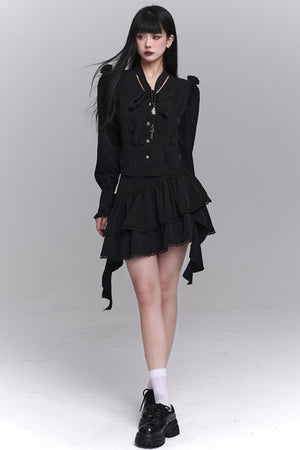 Korean Style Shirt & Skirt Set-Up