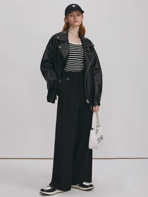 Korean version short leather jacket
