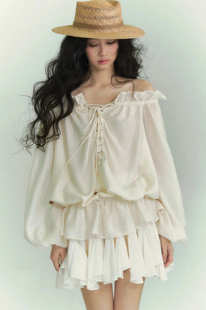 Lace Asymmetrical Leaf Hem Skirt